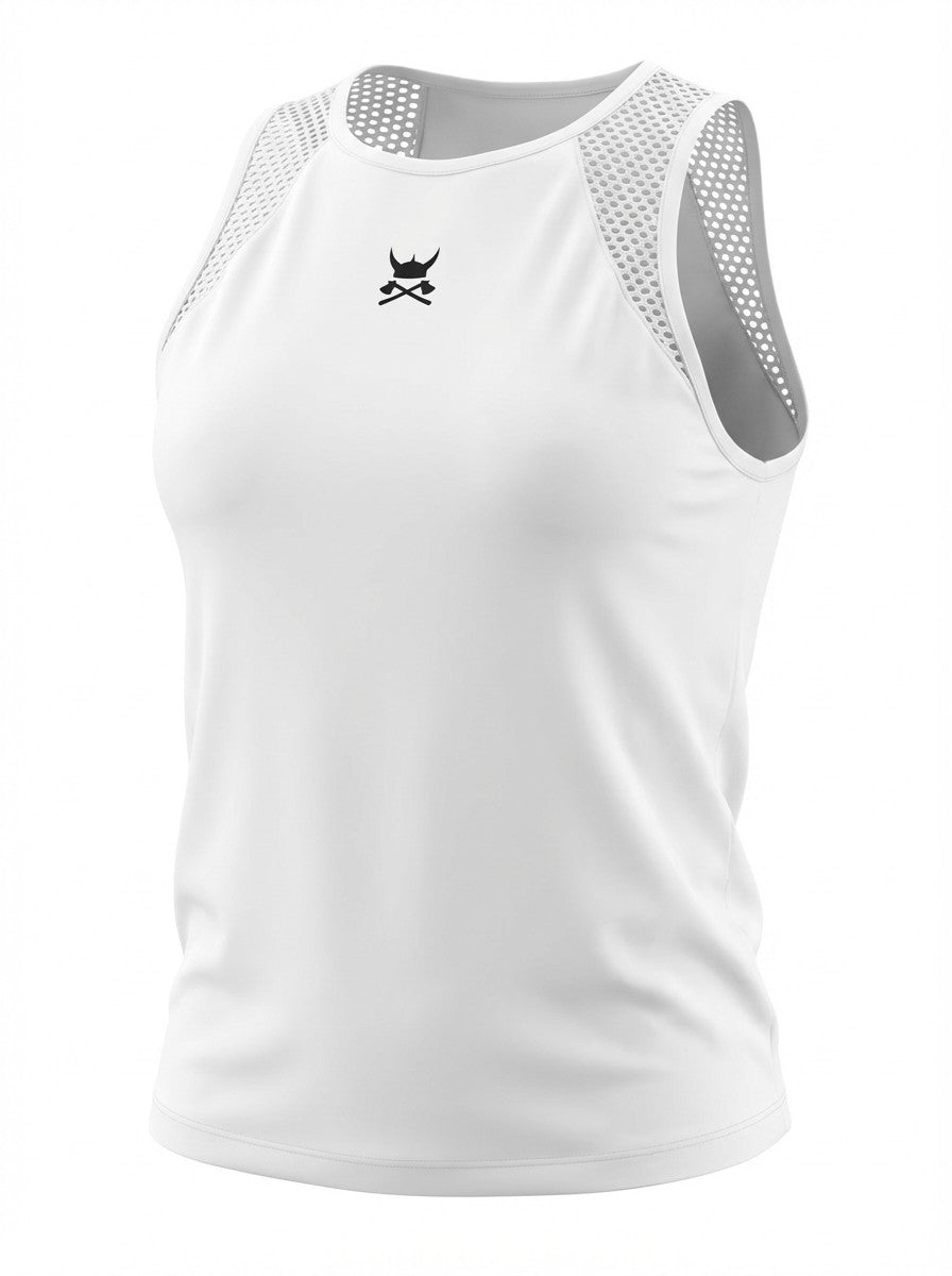 Anneli-White Performance Vest with Net Opening on back